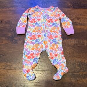 Wonder Nation Colorful Floral Footie Pajamas